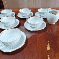 servizio tè caffè porcellana bordo oro