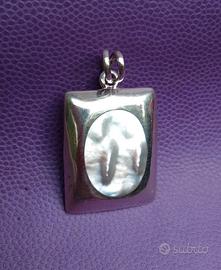 Ciondolo in argento sterling e madreperla vintage