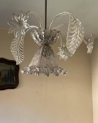 Lampadario vintage in vetro