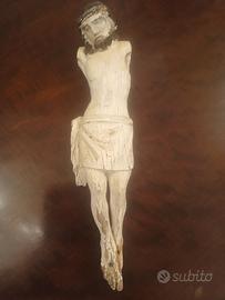 ANTICO CRISTO in LEGNO Antichità Arte Sacra
