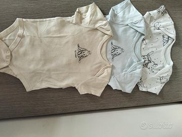 Set 3 Body Dumbo Disney Baby Primark Cotone 18/24