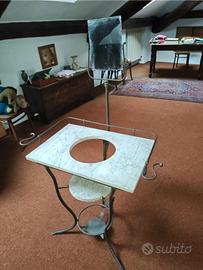 Lavabo da camera d'epoca con specchio – Ferro batt
