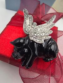 SPILLA ORO DIAMANTI ONICE MAIALINO