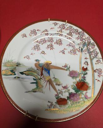 piatto vintage cinese porcellana a smalto oro