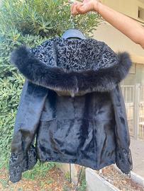 Giacca  Pelliccia di Canguro e Volpe con cappuccio