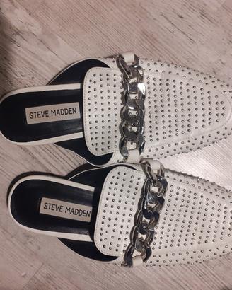 scarpe sabau bianche con borchie