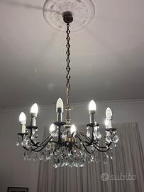 lampadario vintage anni 60, 10 luci