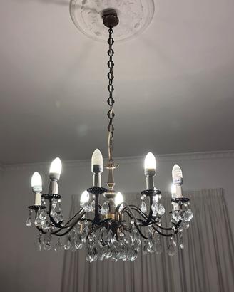 lampadario vintage anni 60, 10 luci