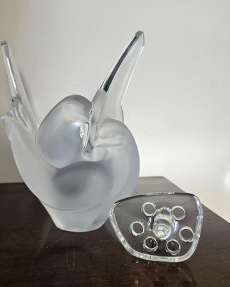 Vaso Cristallo Lalique Colombe Intrecciate 