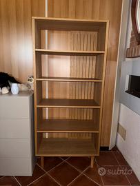 Libreria scaffale in legno rovere chiaro