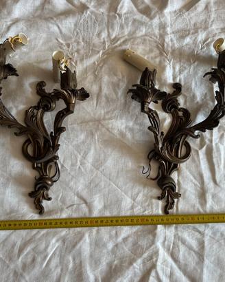 Coppia di Appliques / Lampade da muro 3 luci stile