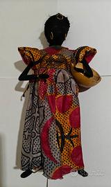 Bambola rara vintage del Senegal, fatta a mano
