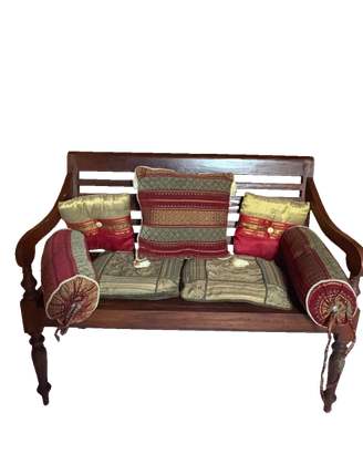 Panca in legno massello stile coloniale etnico con