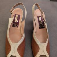 Sandali Susetta Beige e Marrone Cuoio