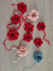 Roselline di lana uncinetto 