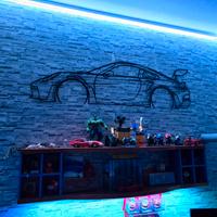 Porsche 911 GT3 RS Silhouette Metal Wall Art