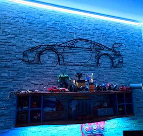 Porsche 911 GT3 RS Silhouette Metal Wall Art