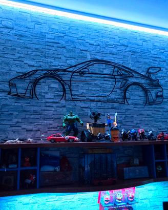 Porsche 911 GT3 RS Silhouette Metal Wall Art