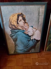 2 quadri Madonna con Bambino incorniciati