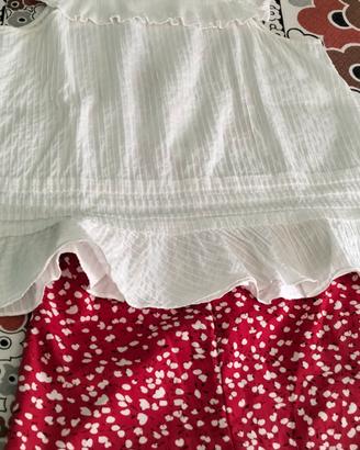 pantaloni palazzo e camicia , cardigan e top