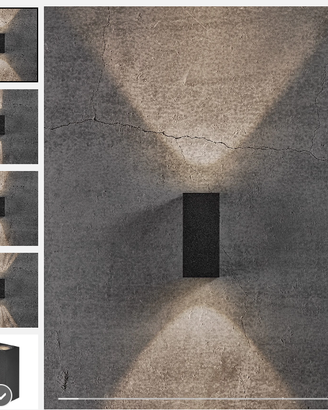 nordlux Asbol Kubi lampada a parete, LED nero