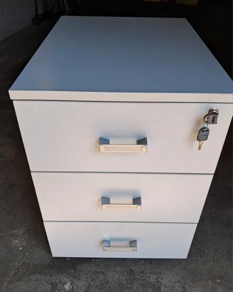 Cassettiera ufficio su ruote 3 cassetti