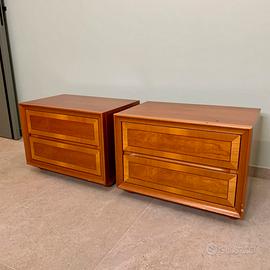 Coppia comodini minimal legno ciliegio