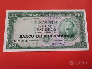 Banconota 100 Escudos Mozambico colonia portoghese