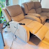 Divano recliner elettrico 2 posti + poltrona relax