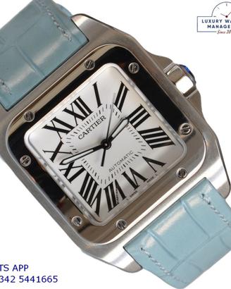 Cartier Santos 100 Medium 2878 silver Full Set