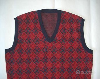 Gilet vintage anni 70 in pura lana vergine, TG M  