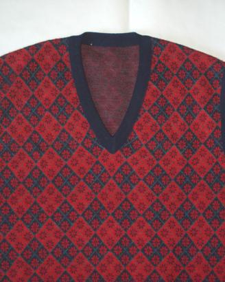 Gilet vintage anni 70 in pura lana vergine, TG M  