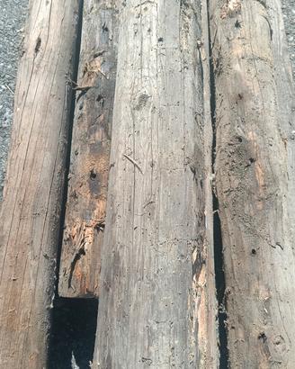 pali in legno per tettoia 