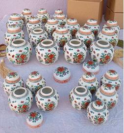 Lotto 24 Vasetti Porcellana Vintage 1973