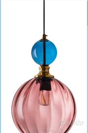 Lampadario a sospendione con vetro colorato