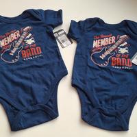 Coppia body blu manica corta Hard Rock, 12-18 mesi