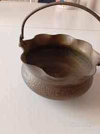 VASSOIO PORTA VASO IN OTTONE - DA INTERNO