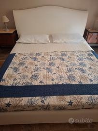 Letto matrimoniale in ecopelle bianca