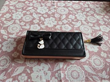 Portafoglio nero-rosa