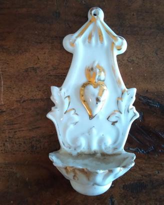 ANTICA acquasantiera Ginori databile 1850-1890