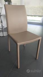 Set 4 Sedie pelle Bonaldo colore tortora