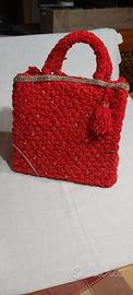 Borsa donna in ciniglia rossa