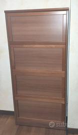 Scarpiera 4 ripiani in legno salvaspazio