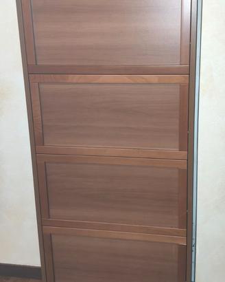 Scarpiera 4 ripiani in legno salvaspazio