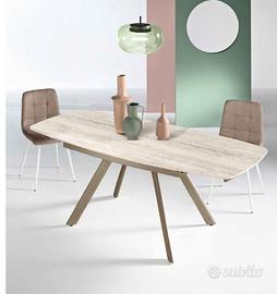 TAVOLO IKONE TERENCE TRAVERTINO 90X140 ALL. 210