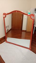 specchio con cornice vintage rosso antico