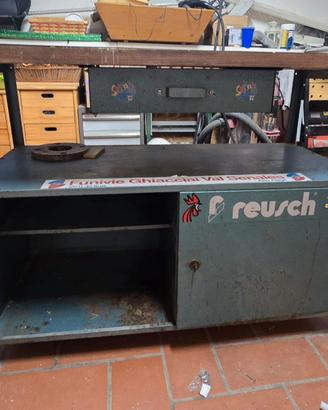 Banco da lavoro da officina con morsa – 120×60 cm