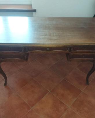 Scrivania in legno 5 cassetti e piano maggiorato