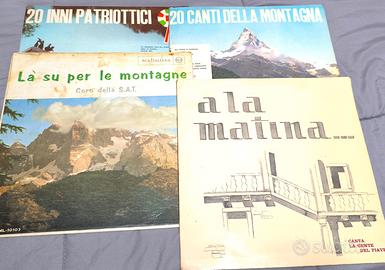 Lotto 4 vinili di canti della montagna e alpini 