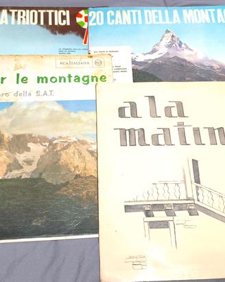 Lotto 4 vinili di canti della montagna e alpini 